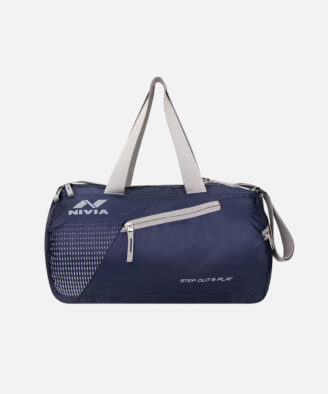 Nivia Grey & Navy Blue Printed Duffel Bag